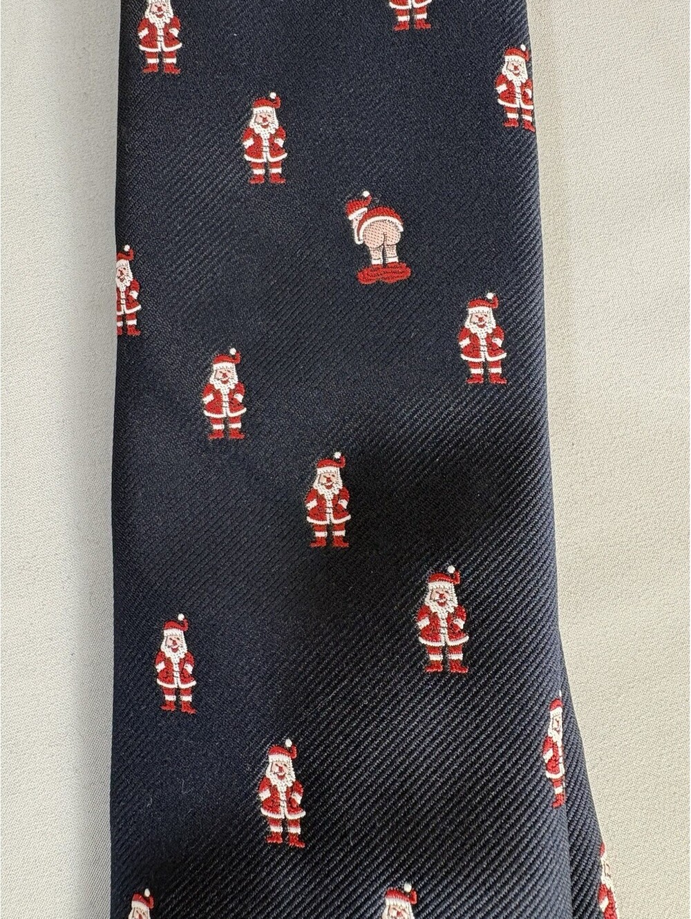 Vintage Chipmunk Creations Santa Mooning Christmas Tie USA Novelty Necktie
